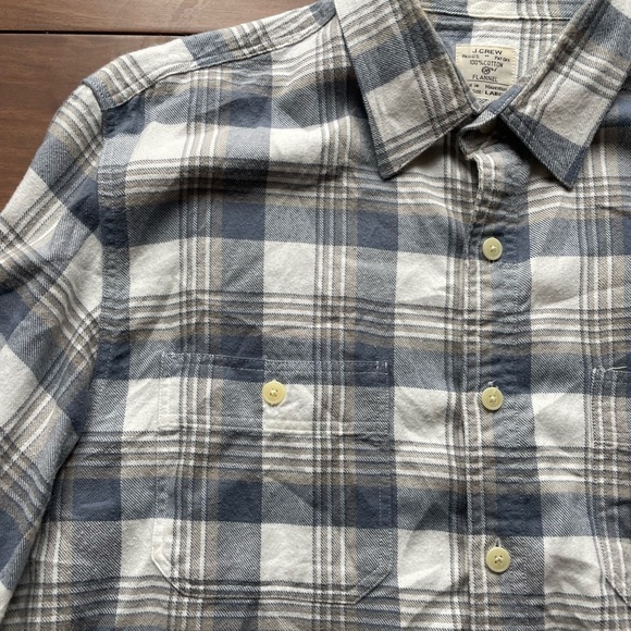 J.Crew Flannel 100% Cotton Button Up Shirt Men's Size L - Picture 5 of 6
